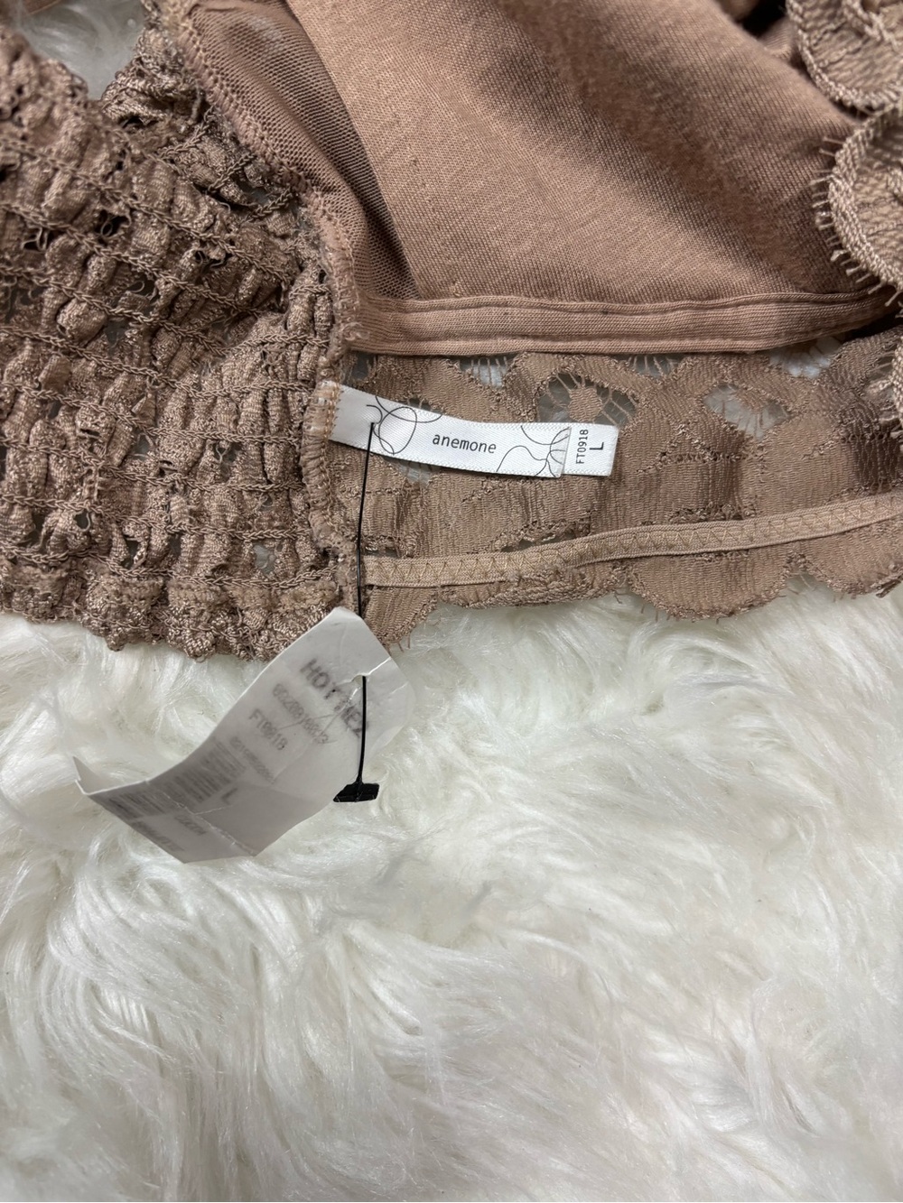Anemone Taupe Floral Lace Bralette Cami - Picture 4 of 5